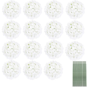 Qfdian Silk Hydrangea Flowers 54 Petals Artificial Hydrangeas with Stem for Flower Arrangement Table Decor Wedding Home Decoration